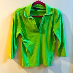 Tommy Hilfiger Green 3/4 Length Sleeve T-Shirt Nice Condition